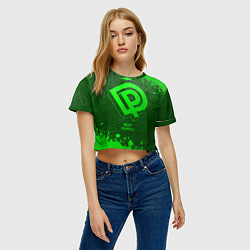 Футболка 3D укороченная женская Deep Purple - green gradient, цвет: 3D-принт — фото 2