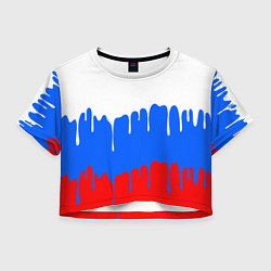 Футболка 3D укороченная женская Патриот - флаг, цвет: 3D-принт