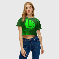 Футболка 3D укороченная женская League of Legends - green gradient, цвет: 3D-принт — фото 2