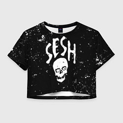 Футболка 3D укороченная женская Sesh, цвет: 3D-принт