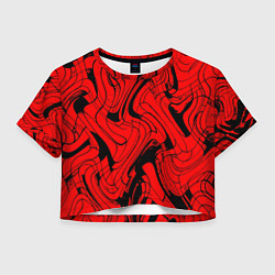 Женский топ Чёрно-красный абстрактный линии