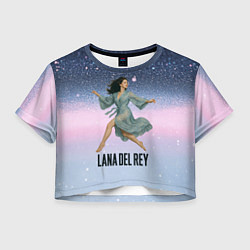 Футболка 3D укороченная женская Lana Del Rey прыгает в платье, цвет: 3D-принт