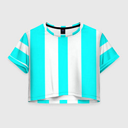 Женский топ Color light blue white lines