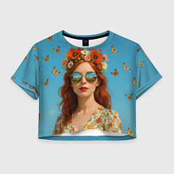 Женский топ Девушка в очках