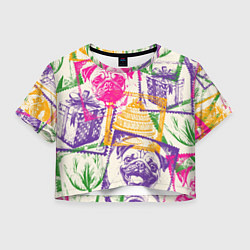 Женский топ Мопс и праздник