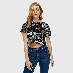 Футболка 3D укороченная женская Twenty one pilots rock logo, цвет: 3D-принт — фото 2