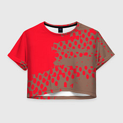 Женский топ Абстрактные алые пятна на цвете какао