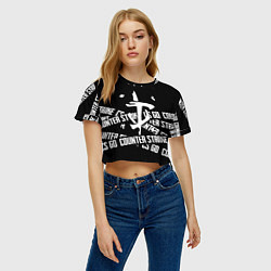 Футболка 3D укороченная женская Doom x counter strike, цвет: 3D-принт — фото 2