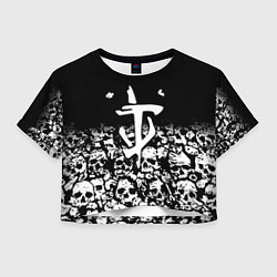 Футболка 3D укороченная женская Doom черепа, цвет: 3D-принт