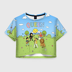 Женский топ Queen мультяшный стиль на поляне