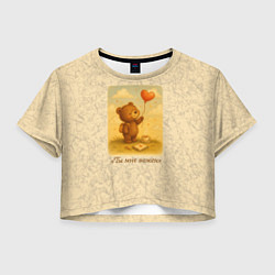 Футболка 3D укороченная женская Ты мне важен, цвет: 3D-принт