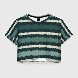 Женский топ Полосы зигзагообразные зеленые