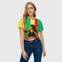Футболка 3D укороченная женская Пират поп-арт, цвет: 3D-принт — фото 2