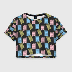 Футболка 3D укороченная женская Советские билеты транспорта, цвет: 3D-принт