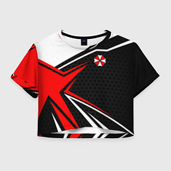 Футболка 3D укороченная женская Umbrella - red uniform, цвет: 3D-принт