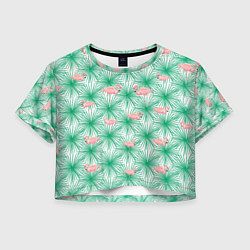 Женский топ Фламинго и тропики