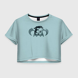 Футболка 3D укороченная женская Скайрим - минимализм, цвет: 3D-принт