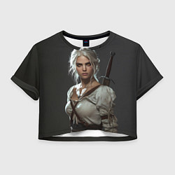 Футболка 3D укороченная женская Цири строгий взгляд, цвет: 3D-принт