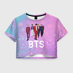 Футболка 3D укороченная женская BTS фон нежный боке, цвет: 3D-принт