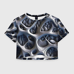 Футболка 3D укороченная женская Абстракция страшные корни, цвет: 3D-принт