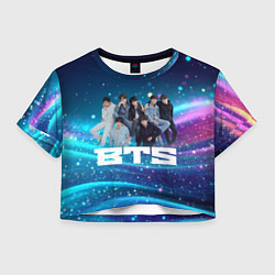 Женский топ BTS волнистый фон с блестками