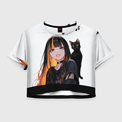 Женский топ Девушка и кот