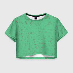 Футболка 3D укороченная женская Color green brown, цвет: 3D-принт