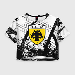 Футболка 3D укороченная женская AEK броня текстура краски, цвет: 3D-принт