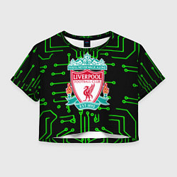Футболка 3D укороченная женская Liverpool плата текстура, цвет: 3D-принт
