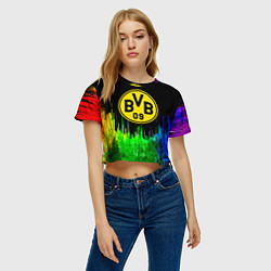 Футболка 3D укороченная женская Borussia градиент текстура, цвет: 3D-принт — фото 2