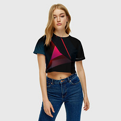 Футболка 3D укороченная женская Geometric shapes, цвет: 3D-принт — фото 2