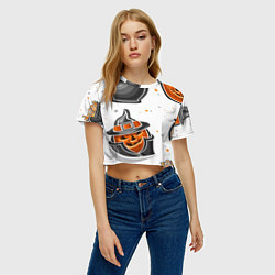 Футболка 3D укороченная женская Candy halloween, цвет: 3D-принт — фото 2
