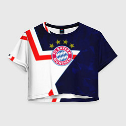 Футболка 3D укороченная женская Бавария звезды геометрия, цвет: 3D-принт