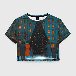 Женский топ Люди встречают новый год во дворе