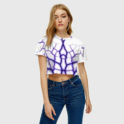 Футболка 3D укороченная женская Color white purple, цвет: 3D-принт — фото 2