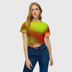 Футболка 3D укороченная женская Color multicolored gradient, цвет: 3D-принт — фото 2
