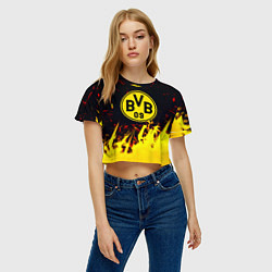 Футболка 3D укороченная женская Borussia краски соты, цвет: 3D-принт — фото 2