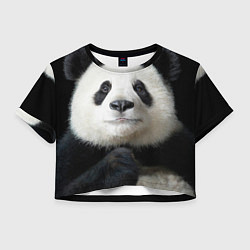 Футболка 3D укороченная женская Взгляд пандочки, цвет: 3D-принт