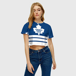 Футболка 3D укороченная женская Toronto Maple Leafs, цвет: 3D-принт — фото 2