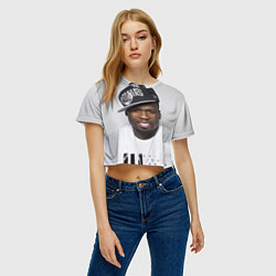 Футболка 3D укороченная женская 50 cent, цвет: 3D-принт — фото 2