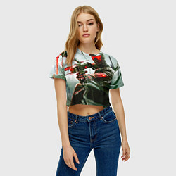 Футболка 3D укороченная женская Сrysis, цвет: 3D-принт — фото 2