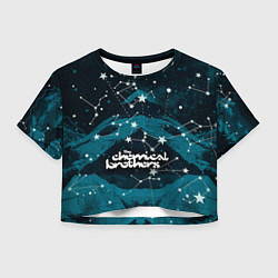 Футболка 3D укороченная женская Chemical Brothers: Space, цвет: 3D-принт