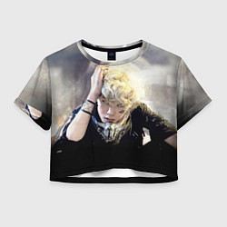 Футболка 3D укороченная женская B.A.P, цвет: 3D-принт