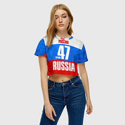 Футболка 3D укороченная женская Russia: from 47, цвет: 3D-принт — фото 2