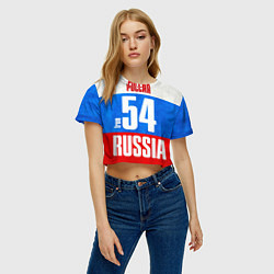 Футболка 3D укороченная женская Russia: from 54, цвет: 3D-принт — фото 2