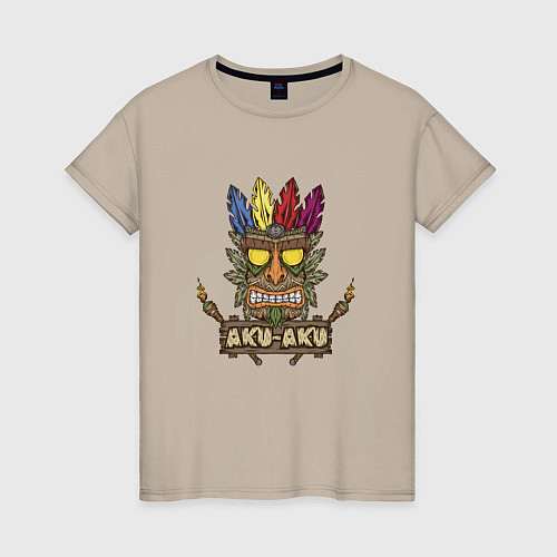 Женская футболка Aku-Aku (Crash Bandicoot) / Миндальный – фото 1