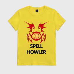 Футболка хлопковая женская Dark Elf Mage - Spell Howler, цвет: желтый