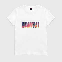 Футболка хлопковая женская HAWAII 9, цвет: белый
