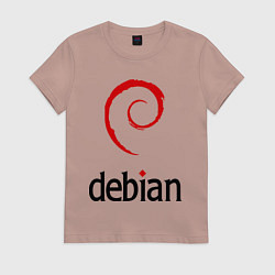 Футболка хлопковая женская Debian, цвет: пыльно-розовый
