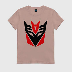 Футболка хлопковая женская Десептиконы, цвет: пыльно-розовый